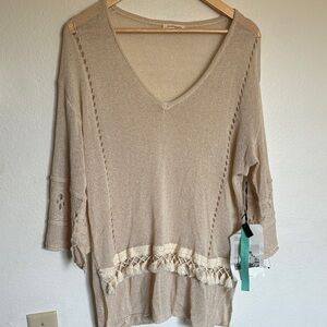 Cream V-Neck Sweater